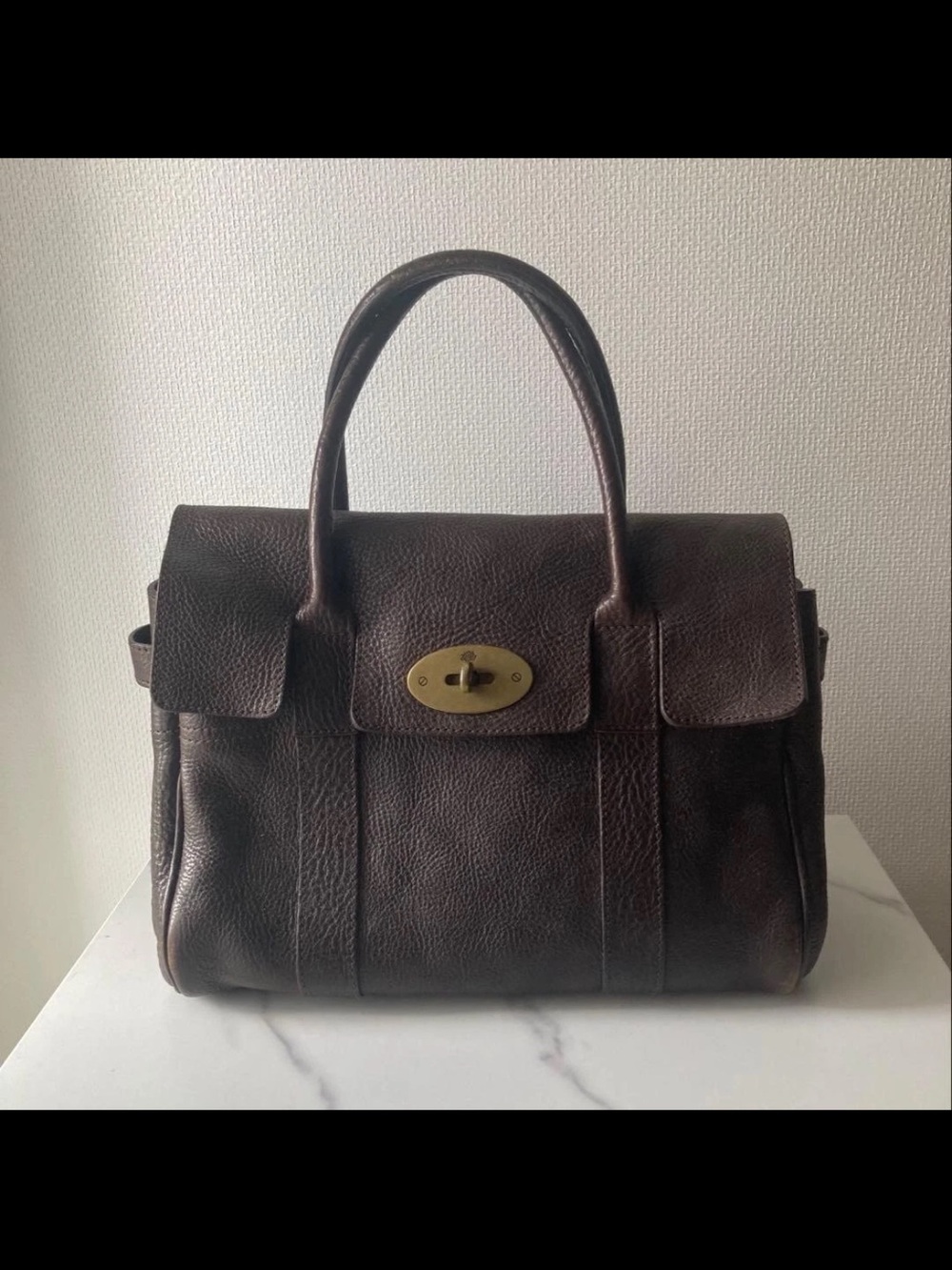 Mulberry Dark Brown Leather Satchel with Gold Turn-Lock - Picture 1 of 16